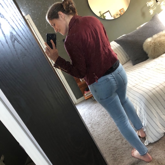 Maroon Moto Jacket - Picture 5 of 7